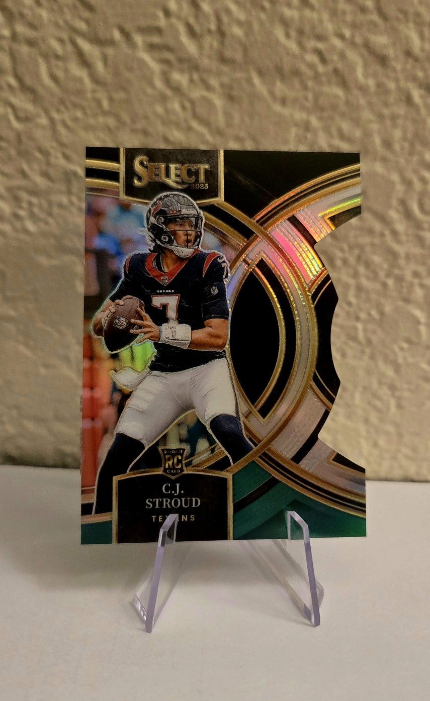 2023 Panini Select - Premier Level Black & Green Prizm Die-Cut #183 C.J. Stroud
