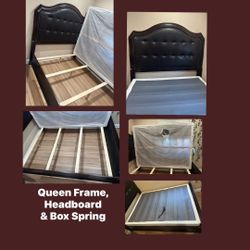 QUEEN BED SET (Frame, Headboard, Spring Box)