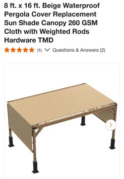 Pergola Cover Sun Shade Canopy 8x16 Feet New