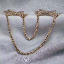 Vintage Double Bow Sweater Pin,