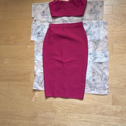 Pink Superdown Pencil Small Skirt Set