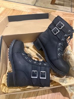 Harley-Davidson Black Leather Moto Boots