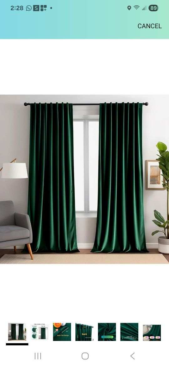 Emerald Green Velvet Curtains for Living Room 52" W x 96" L Luxury 80% Blackout Curtains for Bedroom,Thermal Insulated Super Soft Window Drapes Rod Po