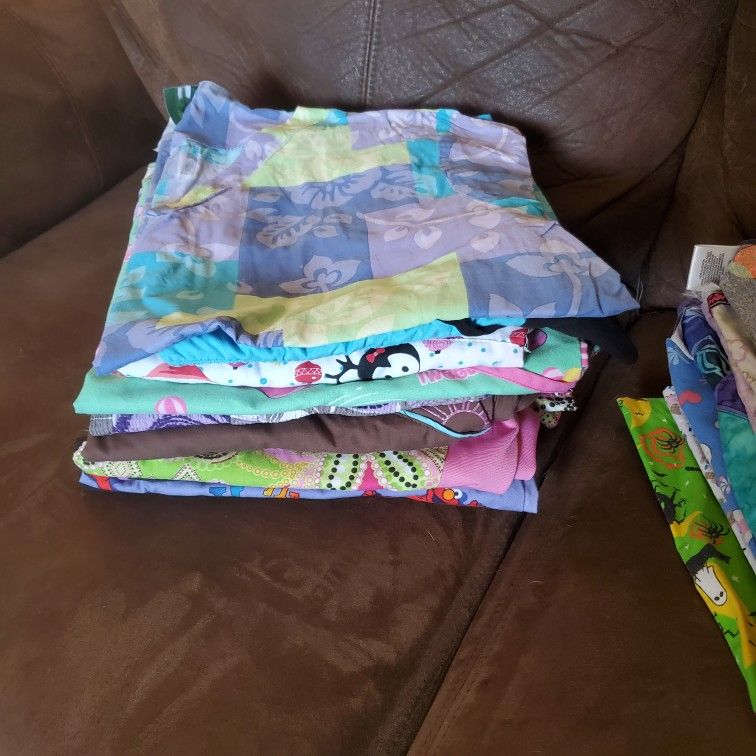 Scrub Tops Med, Large And Xl. Scrub Pants All Large.