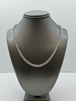 Moissanite Tennis Chain Necklace .925 Silver 18 inch