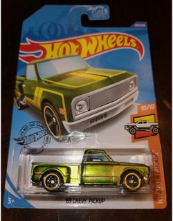 Hot Wheels 2020 25TH Super Treasure Hunt '69 Chevy Pickup Truck Green