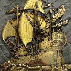Ship frame gold tone 23" X 28"