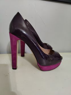 Vince Camuto Size 38 Purple High Heel Color Block Pumps