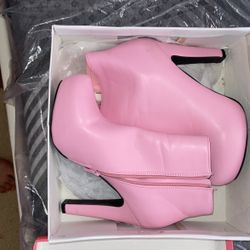 Pink Booties Heels