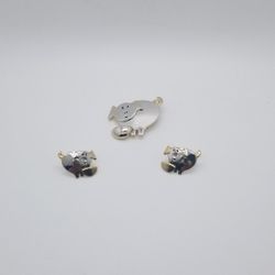 Piggy pig brooch earrings Pendant