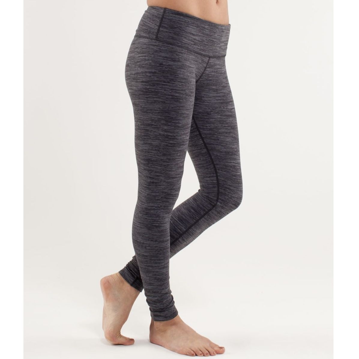 LULULEMON Wee Are From Space Black Dark Grey Stripe Hi Rise Wunder Under Leggings