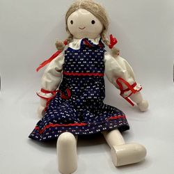 Wooden Patriotic Vintage Doll