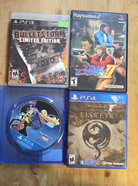 Time Crisis Shantae Elder Scrolls Bulletstorm Playstation Ps2 Ps3 Ps4 video games