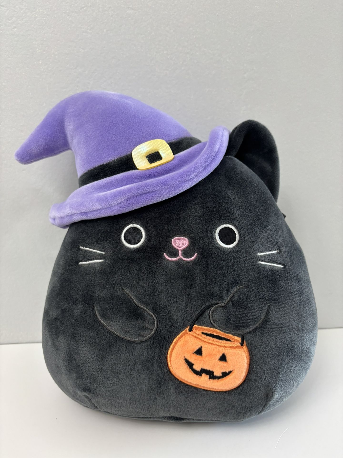 Squishmallows Black Witch Cat With Pumpkin