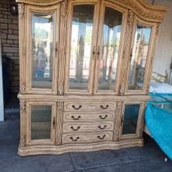 Dinning Table And China Cabinet With 6 Chairs 