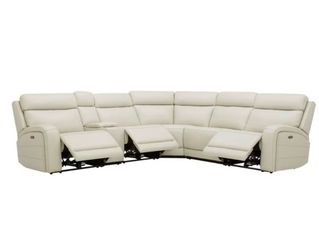 Leather power reclining sectional sofa