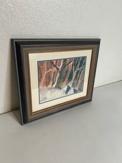 Original 1996 Southwestern Canyon Landscape Watercolor Painting Signed David Bird