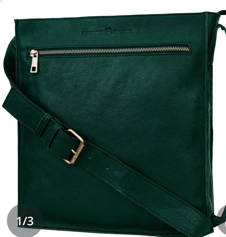 Christmas Gift | ANTONIO VALERIA Austin Oily Washed Green Leather Messenger Bag