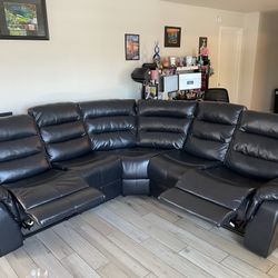 Reclining Sectional Leather Couch