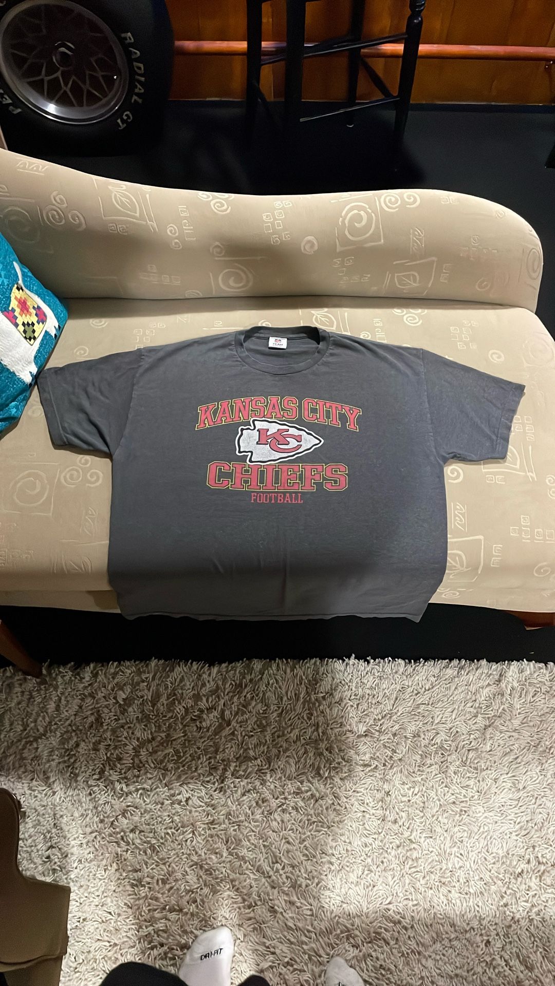 Faded Kansas City Chiefs Football T-shirt