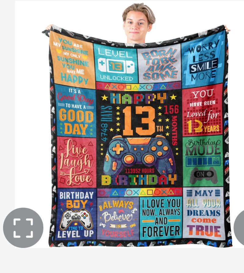 Mcurore 13 Year Old Boy Gifts Blanket 60"X50", Coolest Gifts For 13 Year Old Boy, Birthday Gift For 13 Year Old Boy, 13 Year Old Boy Gift Ideas, 13th