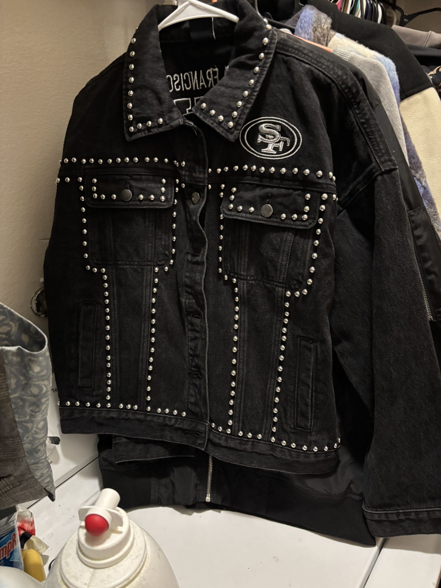 49 Jean Jacket Punk Embroider Medium