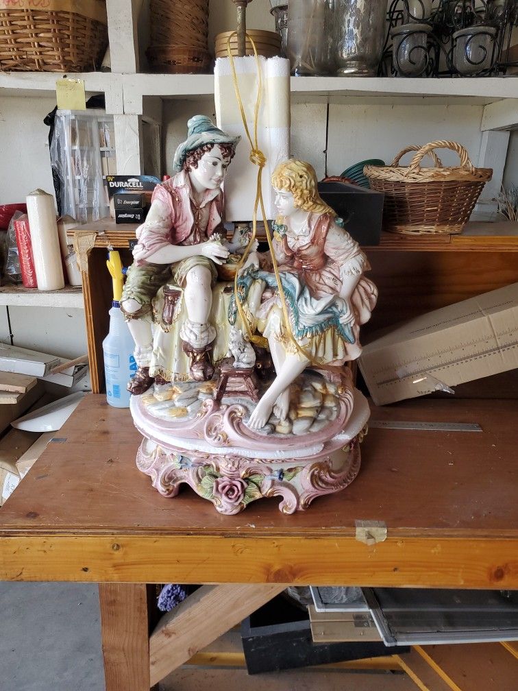 Vintage Capodimonte Cappelli Porcelain Lamps.