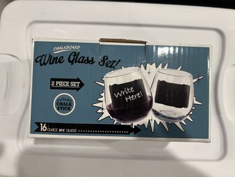 Brand New Chalkboard Wine Glass Set