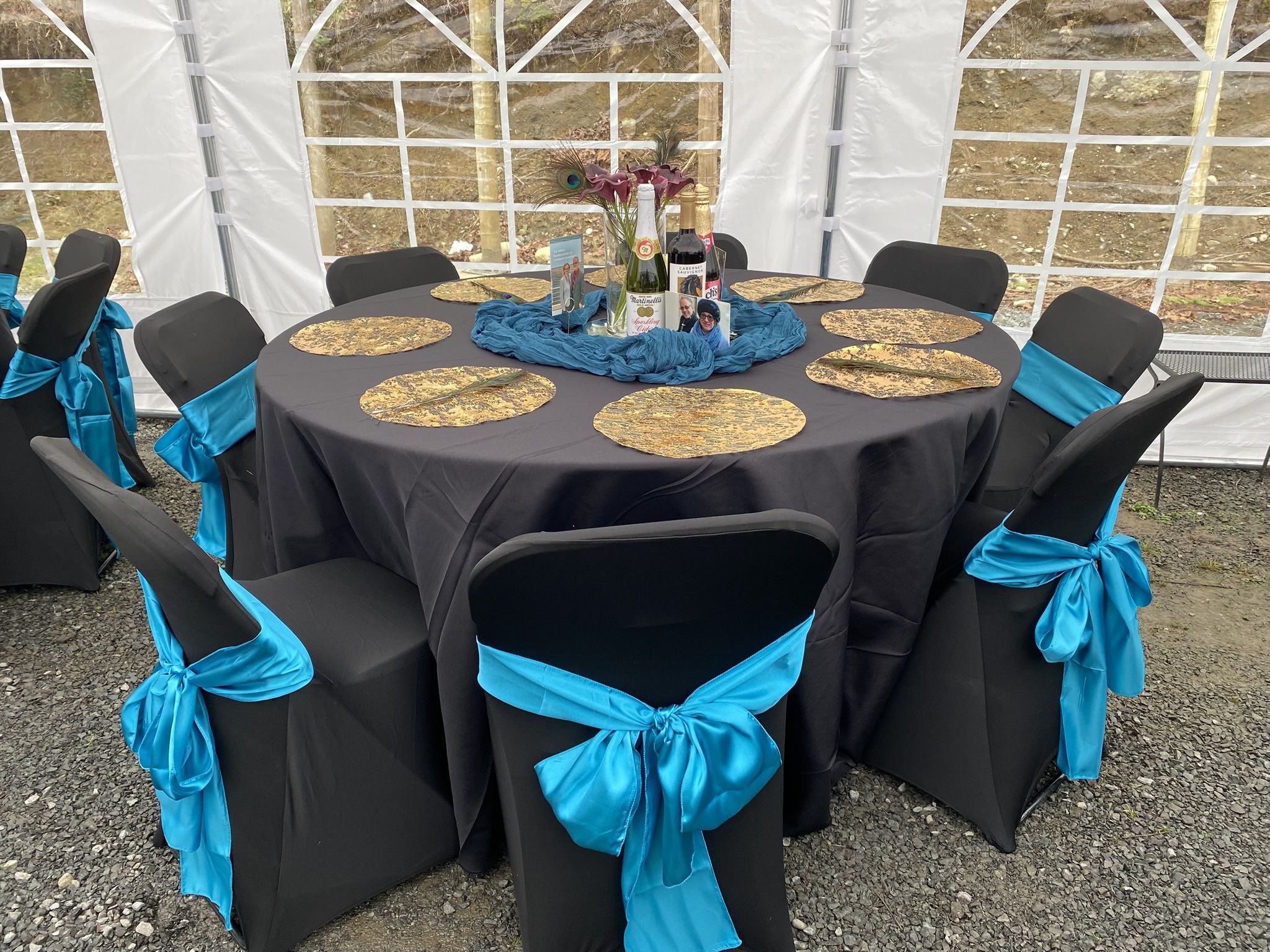 Chair Sash Turquoise Aqua Blue 100 Ct Satin