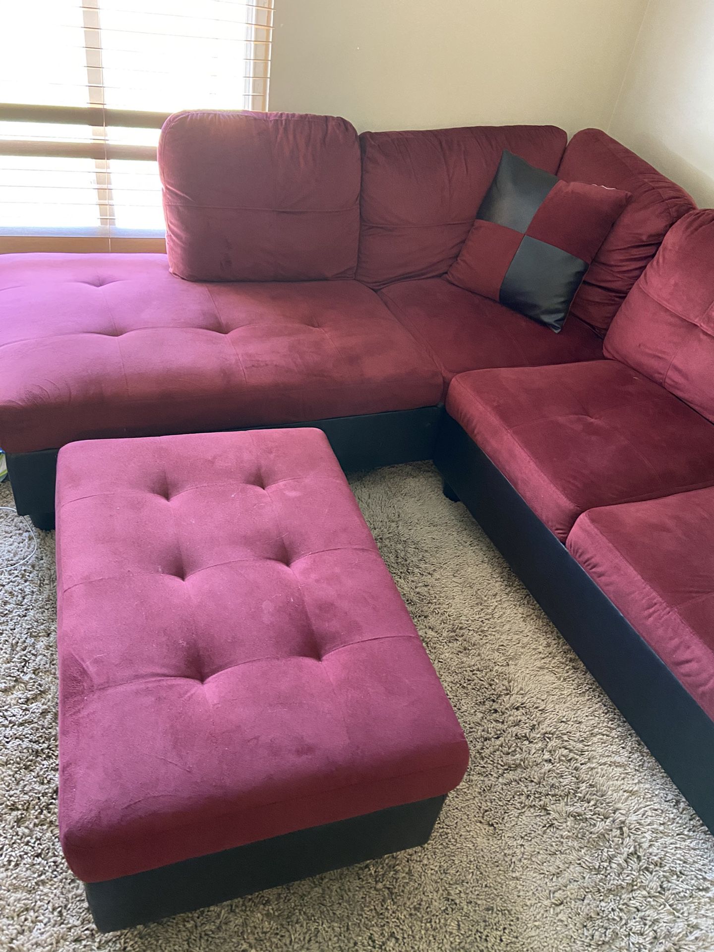 Sectional couch and ottoman