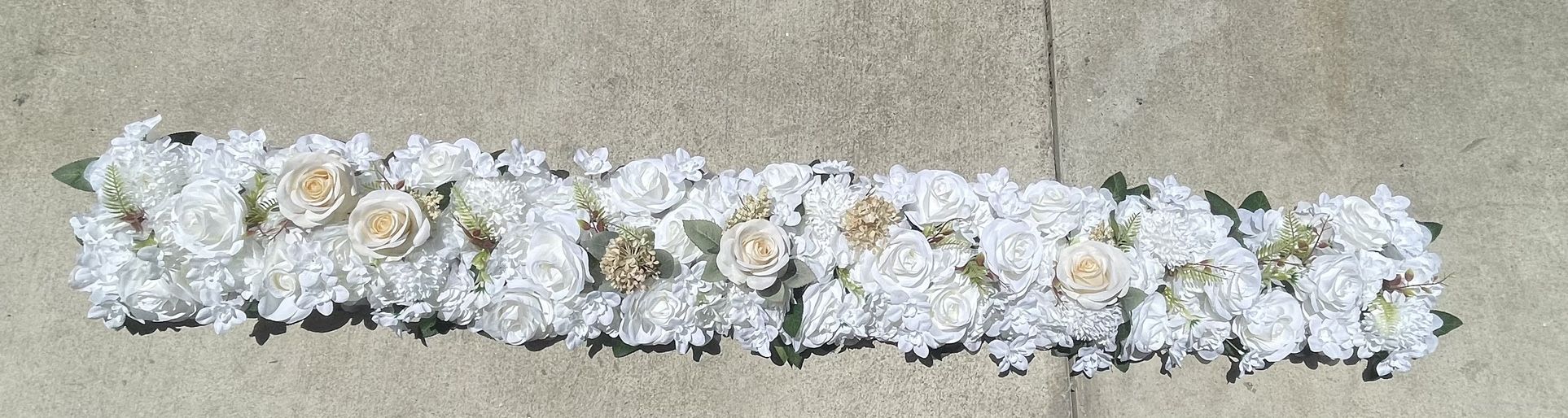 6 Foot White Artificial flower Garland