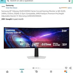 Samsung Oddysey 49inch Curved Display Gaming Monitor