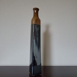 2 Black long Vases  with square bottom