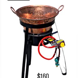 Cazo De Cobre Con Vase I Quemador Para Las Carnitas, Mojaras Ext Nuevo