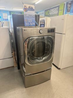LG 9.0 Cu.Ft. Front Load Gas Dryer with Pedestal