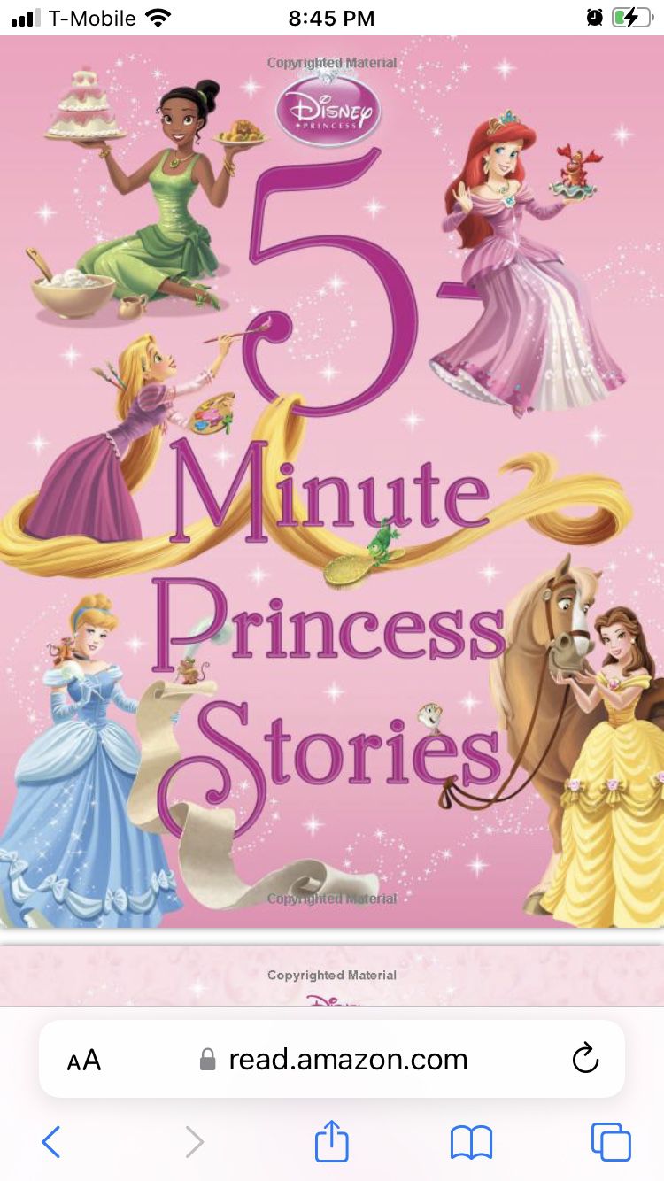 NEW Disney 5 Minutes Princess Stories Hardcover Storybook Story Books 
