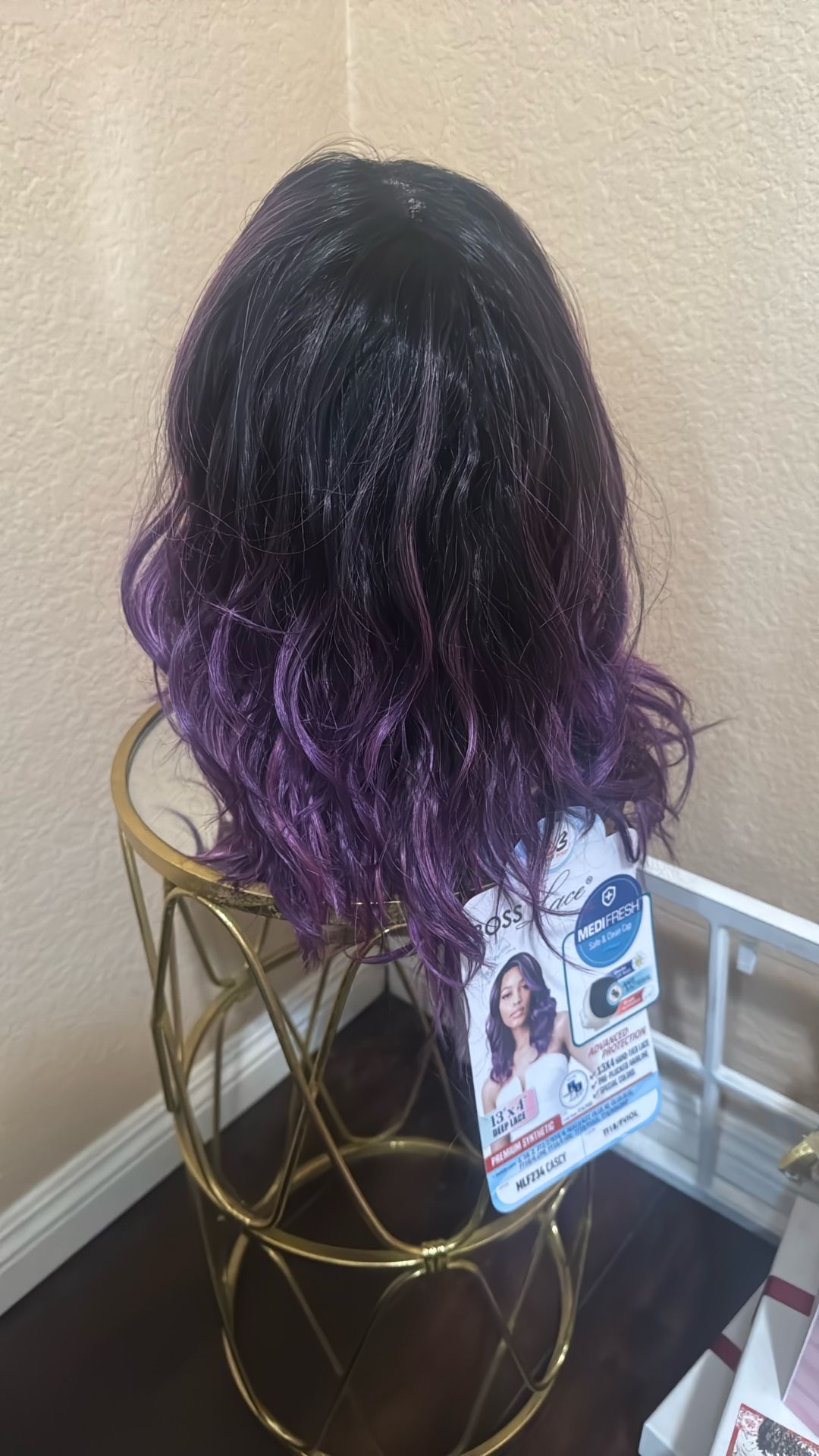 Black And Purple Wig New