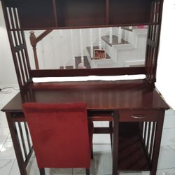 Desk With Hutch And Bookshelf Set