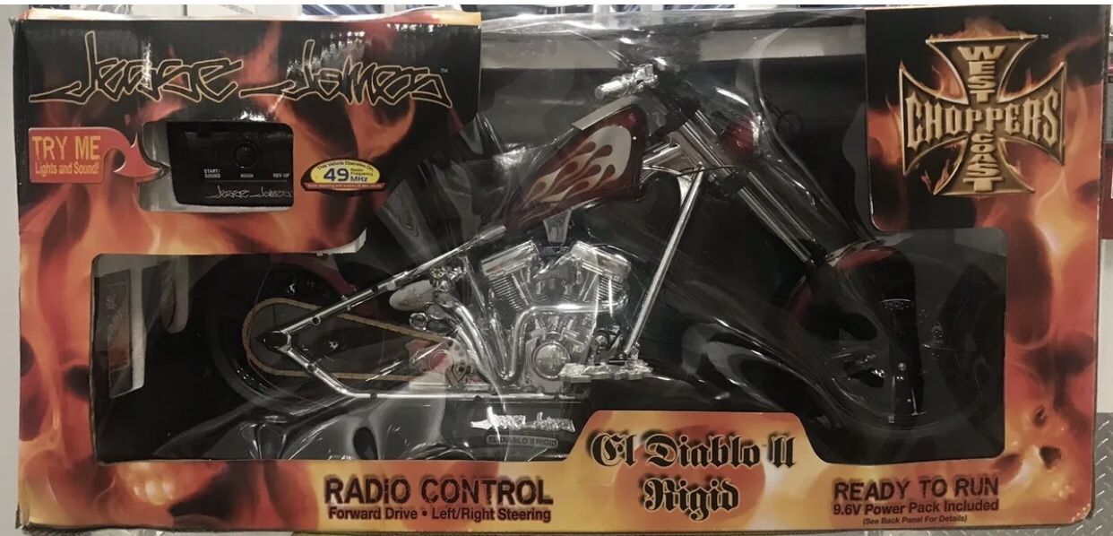 Radio Control Motorcycle Jesse James West Coast Choppers El Diablo II Rigid READ