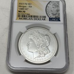 1889 Carson City, Morgan, Silver Dollar by Fiji MS 70