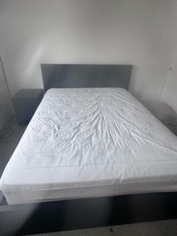2 queen bed frames (with mattress) , 2 matching nightstands, 1 matching chest, 2 wireless capable Samsung TVs