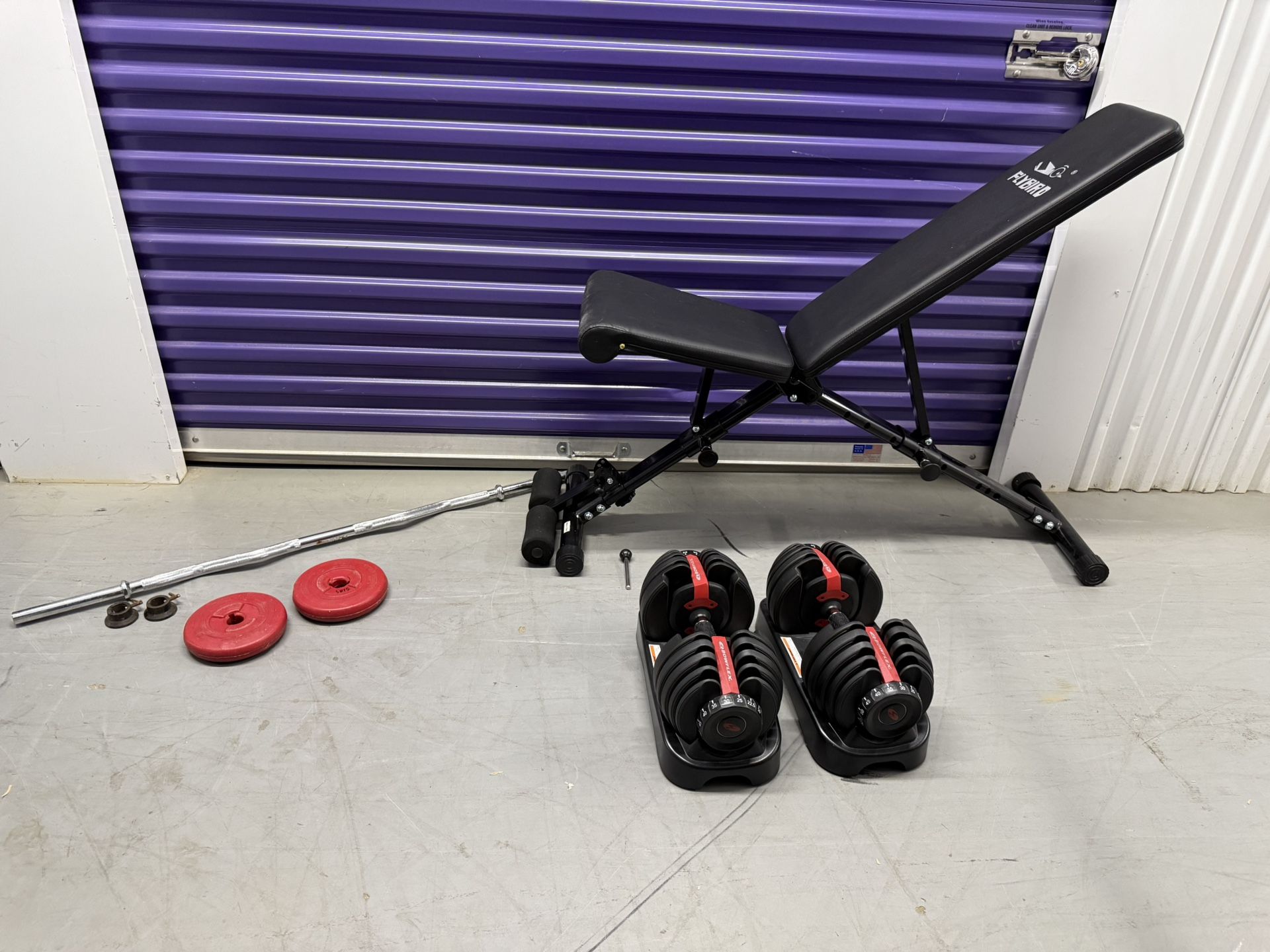 BOWFLEX 552 SET with bench and bar/weights