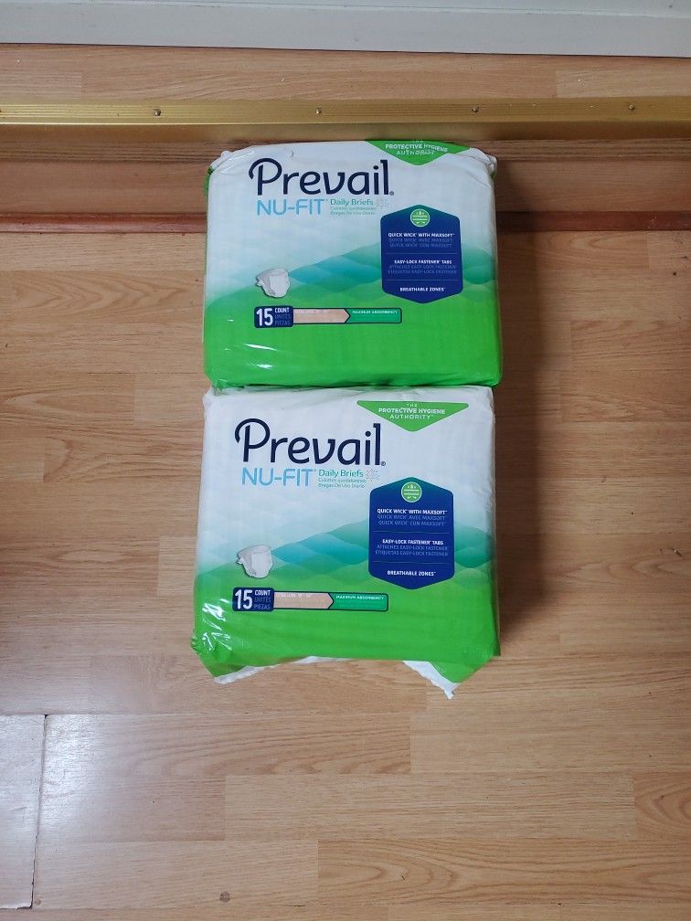 Prevail Nu-Fit Adult Daily Briefs XL NEW diapers