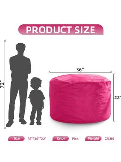 Hobestluk 3FT Bean Bag Chair Giant Bean Bag Chairs for Adults