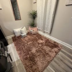 Shaggy Rug, Rose Gold Pink, 5x8 $120 OBO 