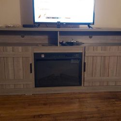 Fire Place TV Stand Very Good Shape 6feet Long And Heavy 