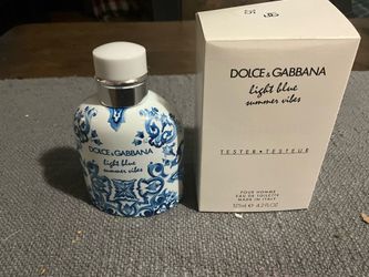 MENS D & G LIGHT BLUE SUMMER VIBES Eau De Toilette Spray 4.2 oz Tester