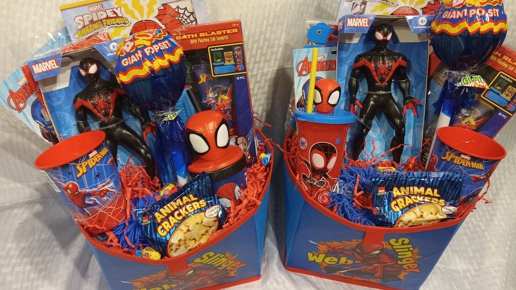 2 Large Spiderman Easter Baskets