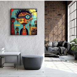 African Glass Wall Painting 