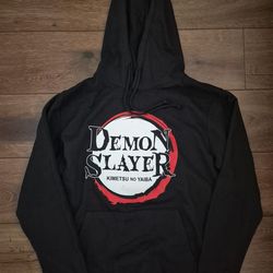 NEW Demon Slayer Graphic Hoodie Black Kimetsu No Yaiba Sweatshirt Adult M